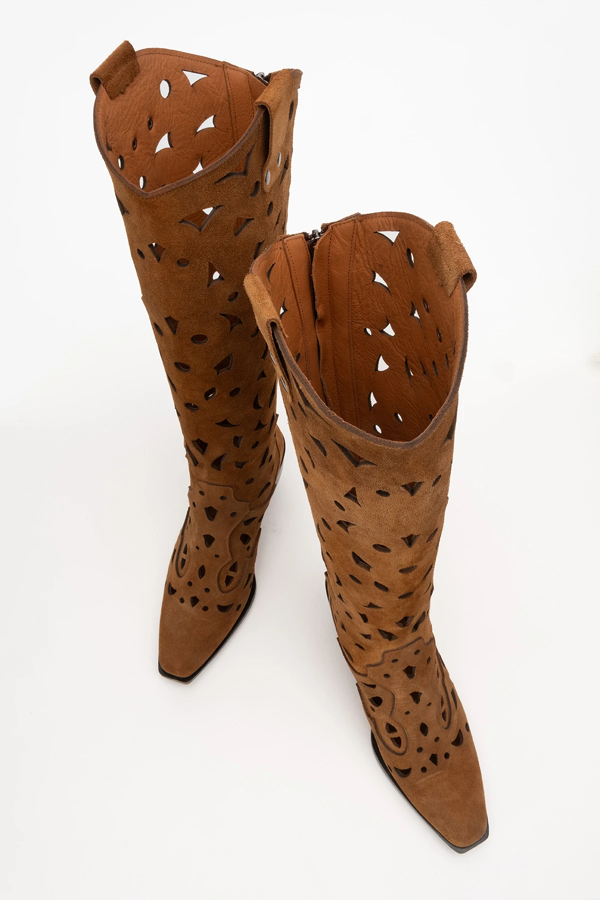 Harcy Kadın Hakiki Deri Taba Süet Western Bot