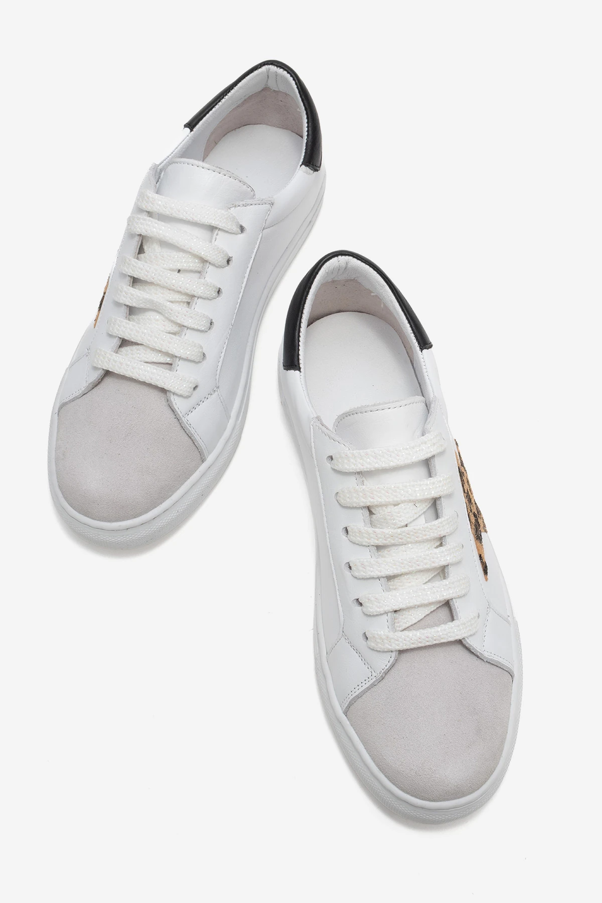 Brendon Kadın Spor Ayakkabı Beyaz-Leopar-Siyah