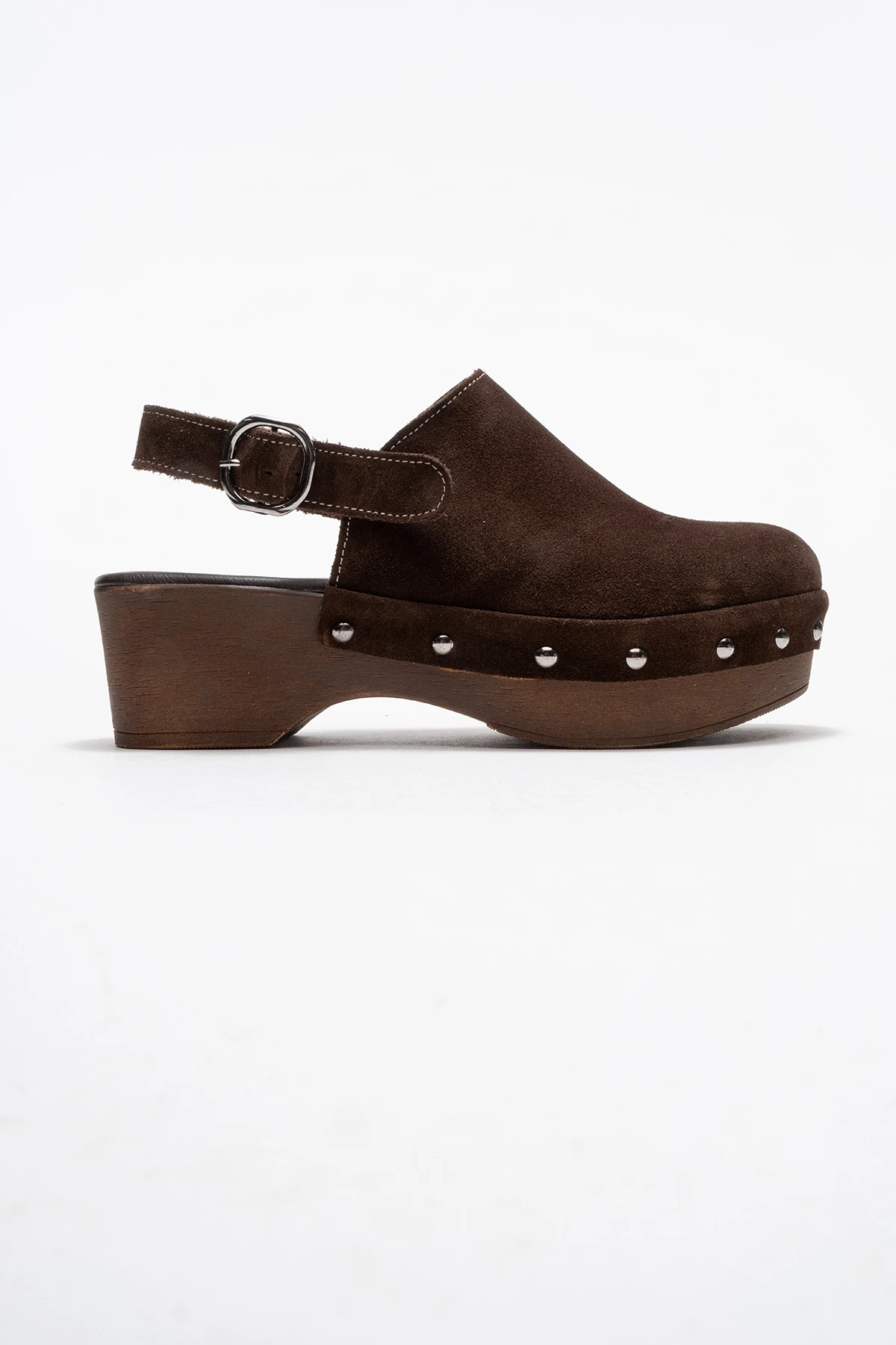 Aliva Kadın Deri Takunya Sandalet Kahve Süet