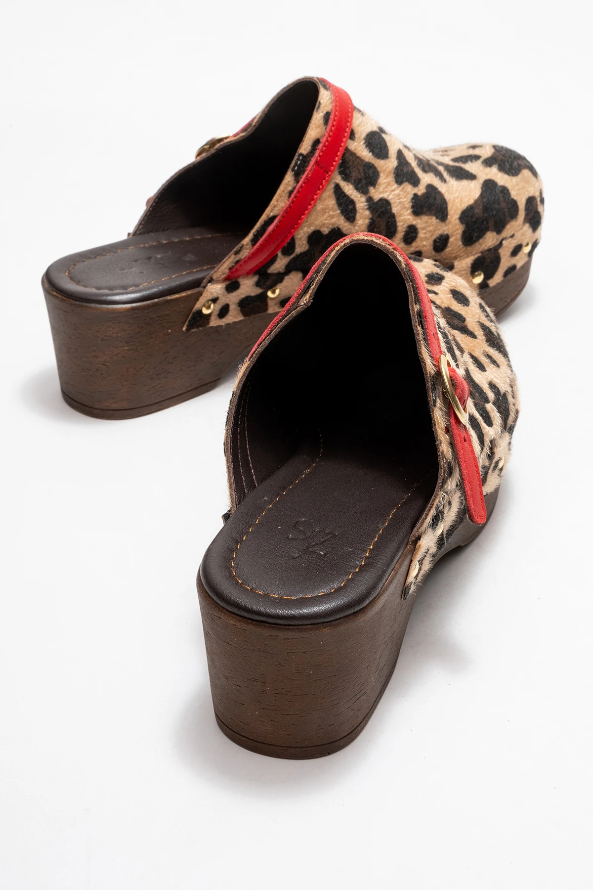 Beloni Kadın Deri Takunya Terlik Leopar