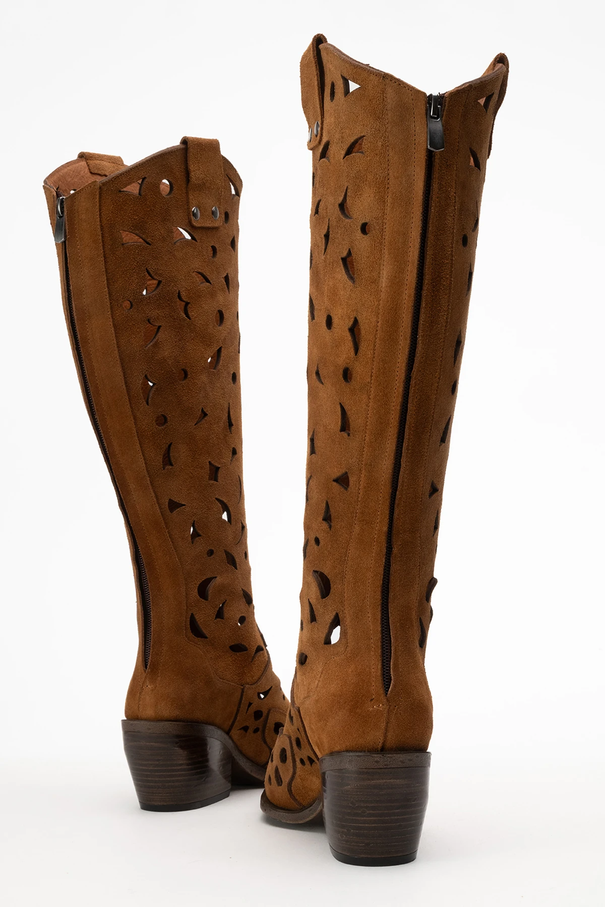 Harcy Kadın Hakiki Deri Taba Süet Western Bot