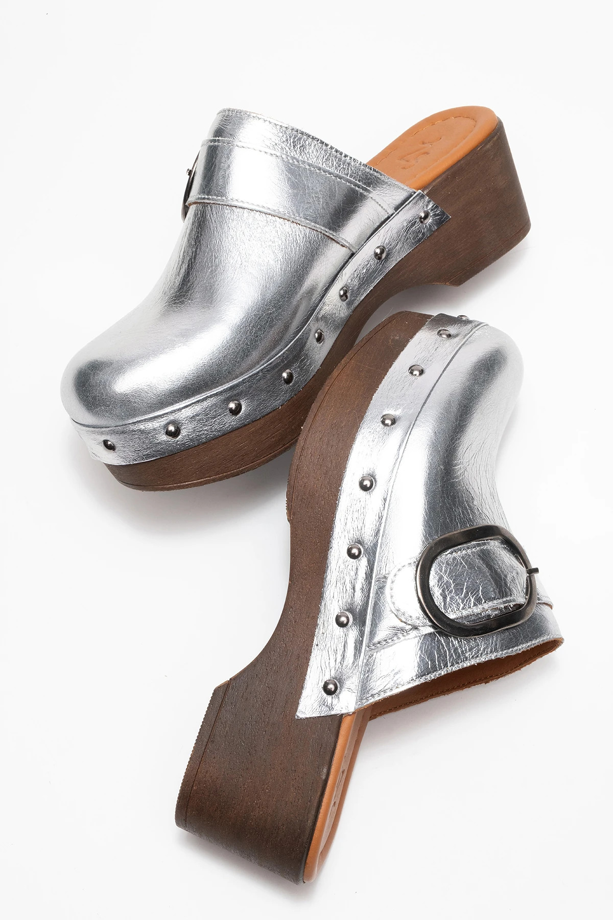 Sylive Kadın Deri Takunya Terlik Lame