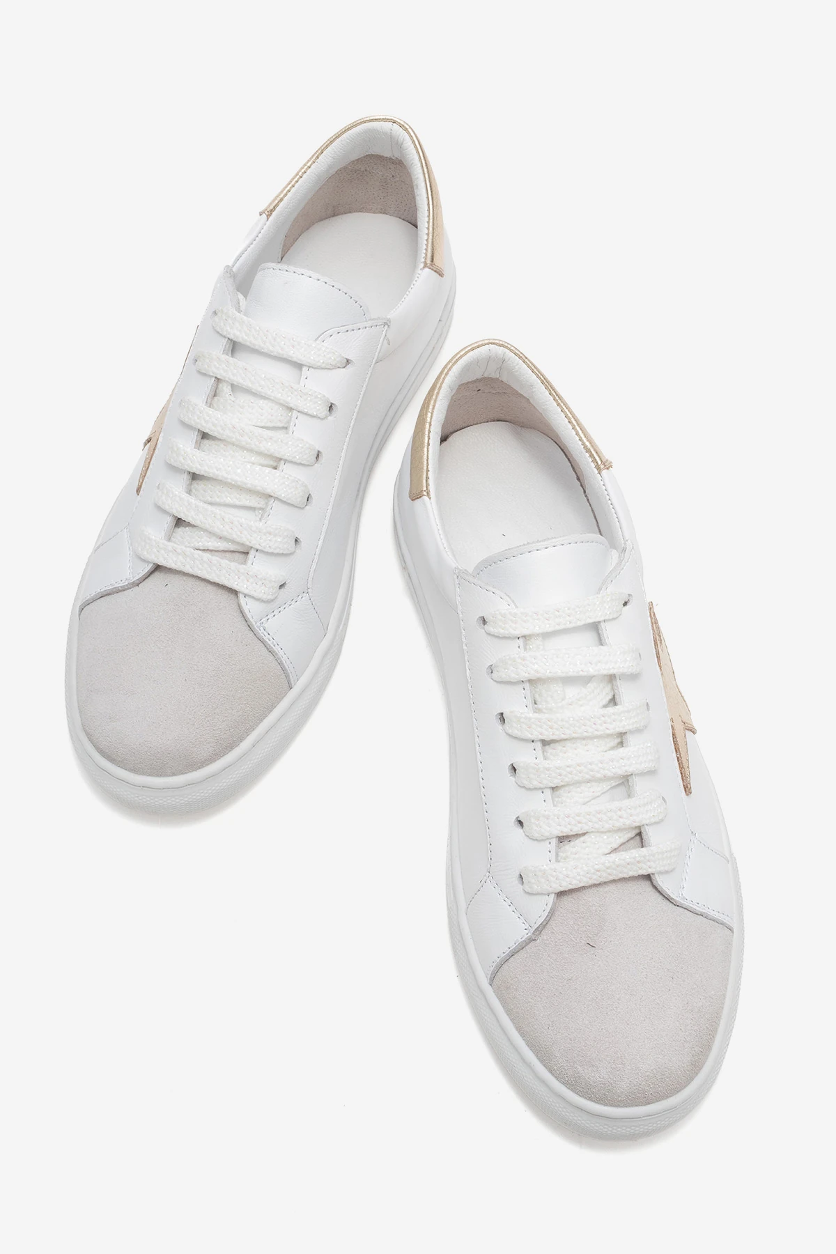 Brendon Kadın Spor Ayakkabı Beyaz-Beyazsüet-Dore