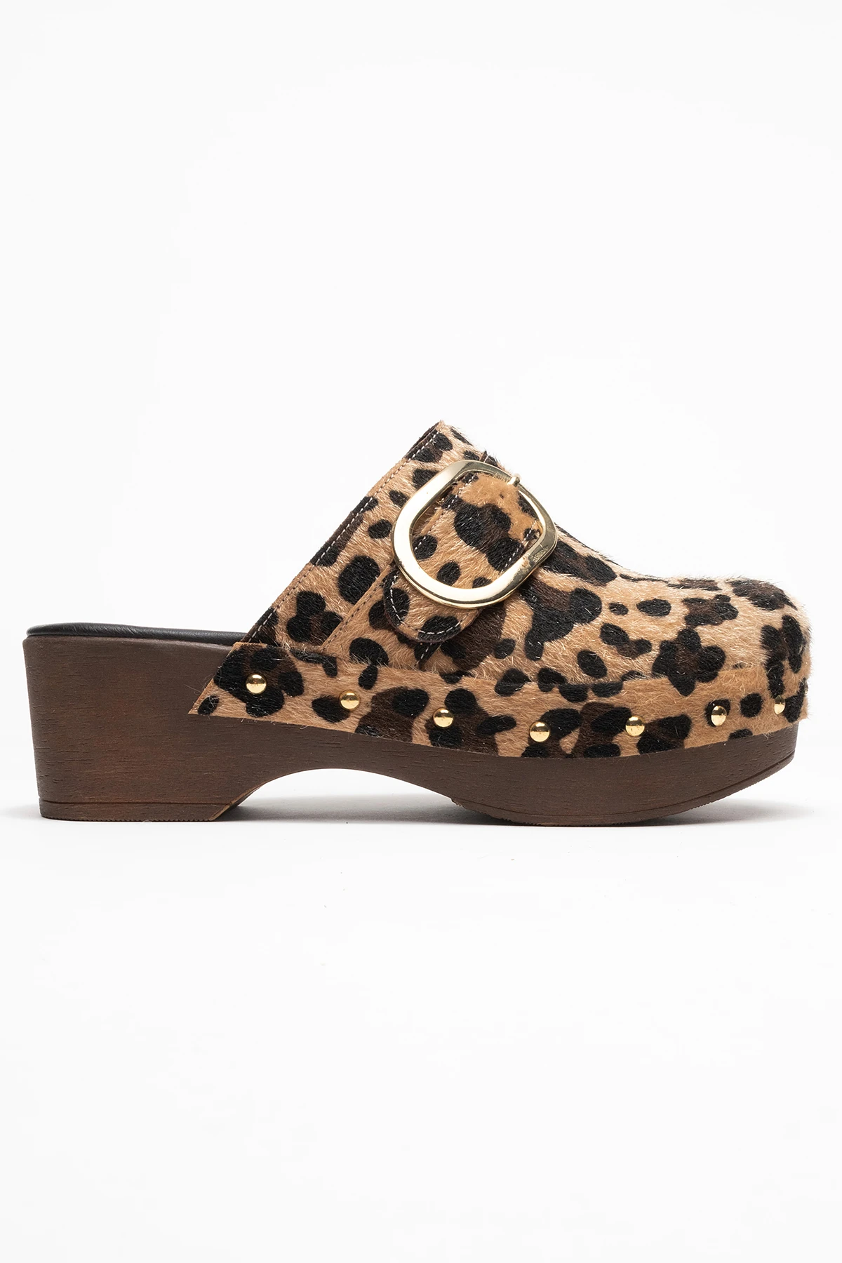 Sylive Kadın Deri Takunya Terlik Leopar