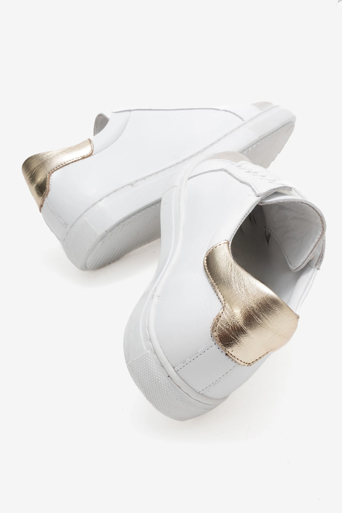 Brendon Kadın Spor Ayakkabı Beyaz-Beyazsüet-Dore