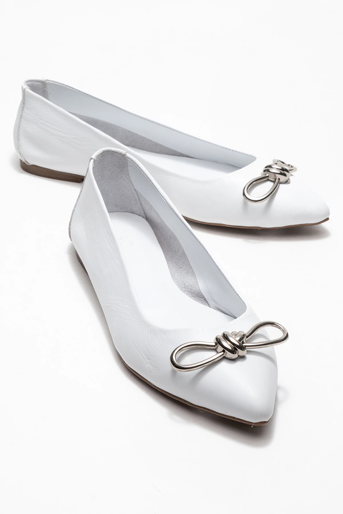 Veibola Kadın Deri Babet Beyaz