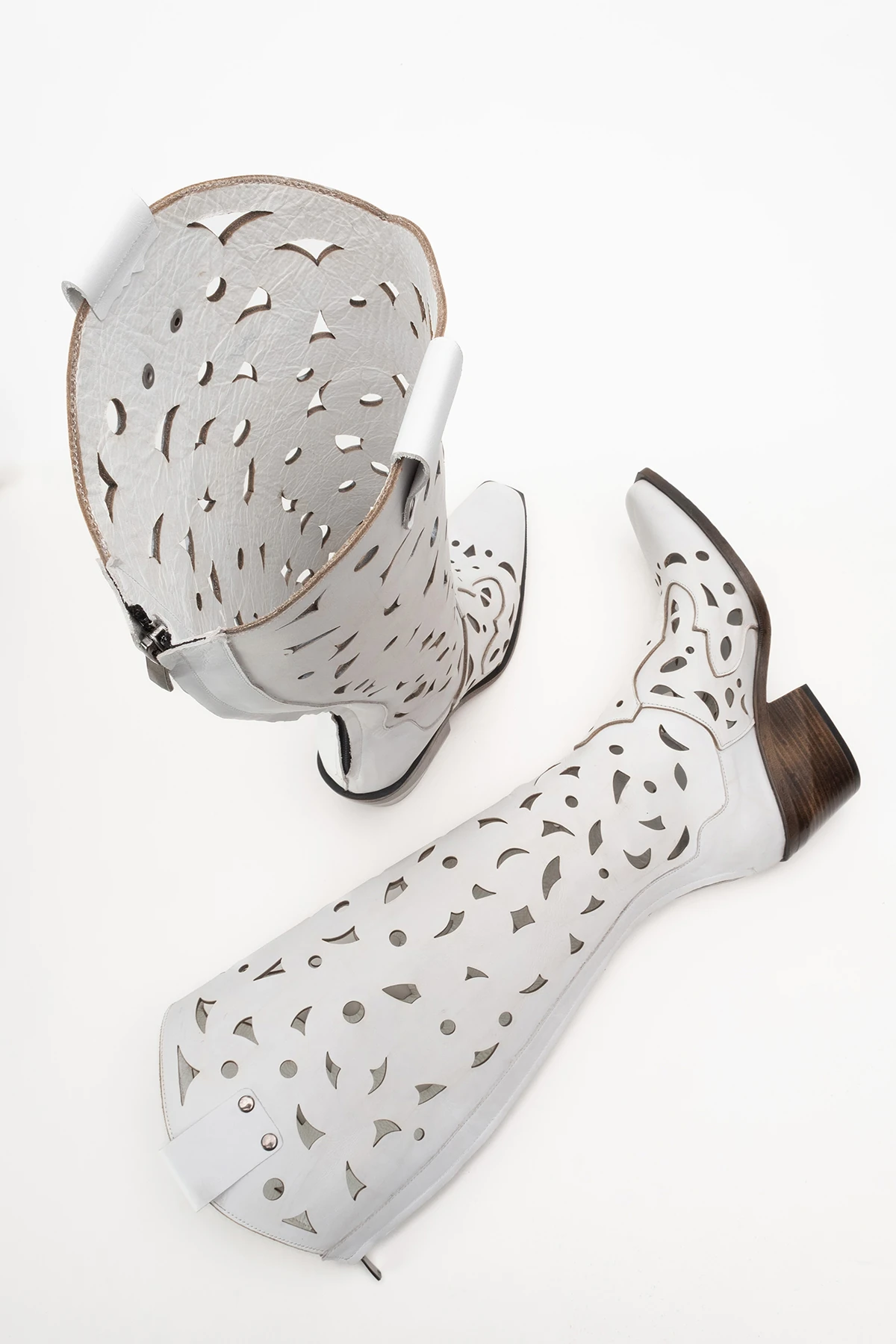 Harcy Kadın Hakiki Deri Beyaz Western Bot