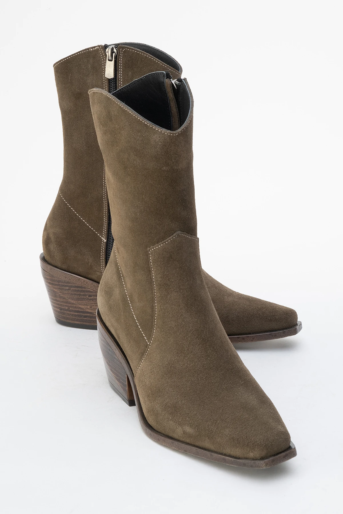 Farly Deri Kadın Bot Haki Süet