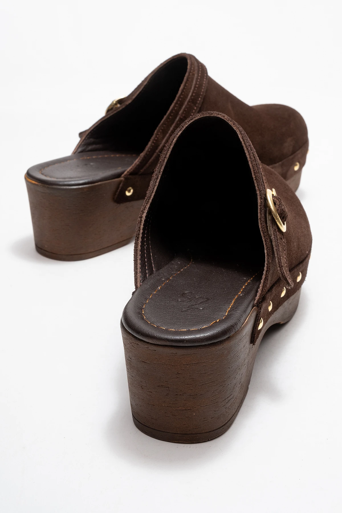 Beloni Kadın Deri Takunya Terlik Kahve Süet