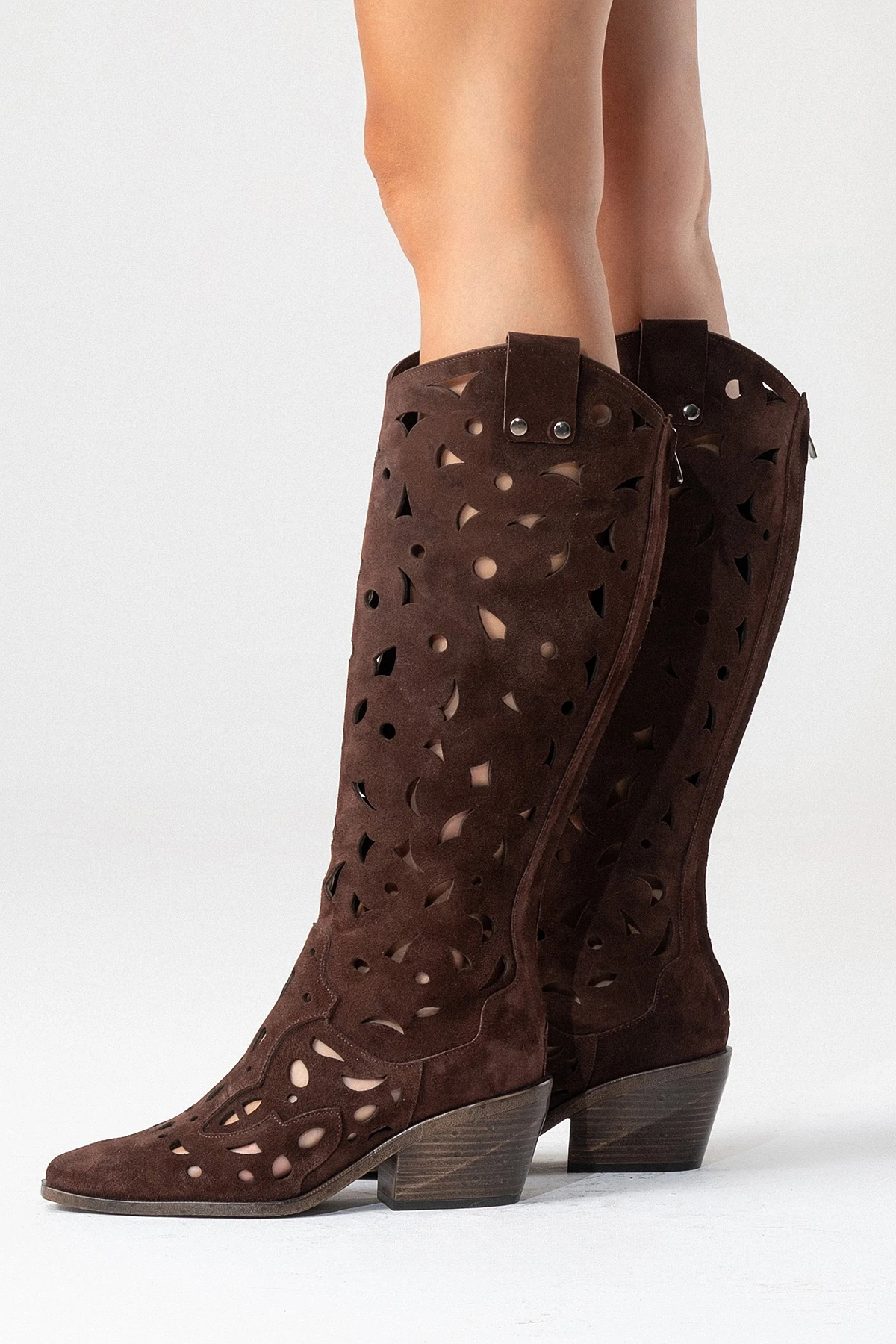 Harcy Kadın Hakiki Deri Kahve Süet Western Bot