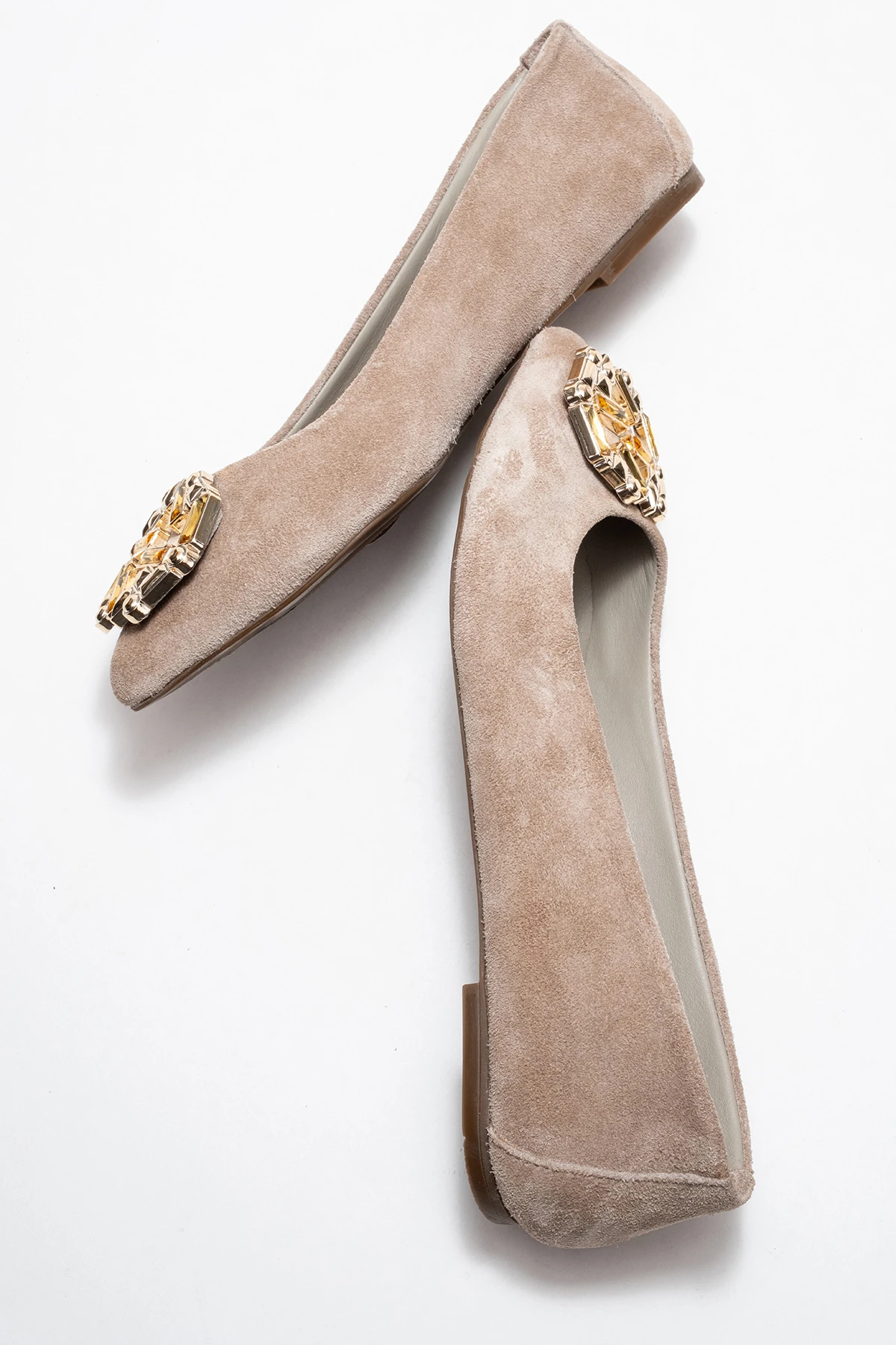 Torselel Kadın Deri Babet Vizon Süet