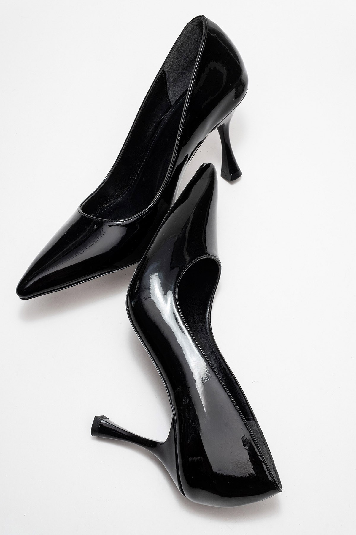 Anesilay Kadın Stiletto Siyah Rugan