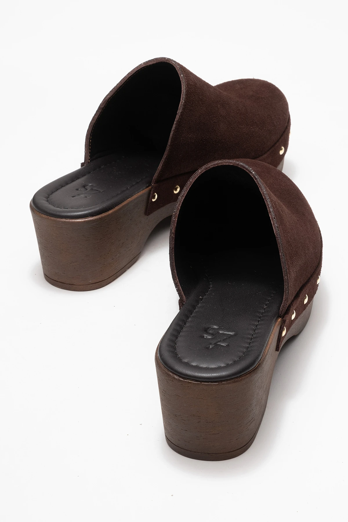 Serviola Kadın Deri Takunya Sandalet Kahve Süet