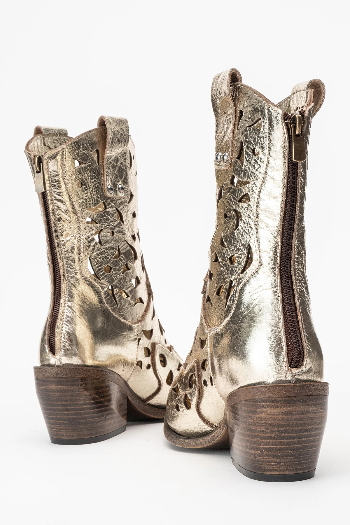 Heydelin Kadın Hakiki Deri Dore  Western Bot