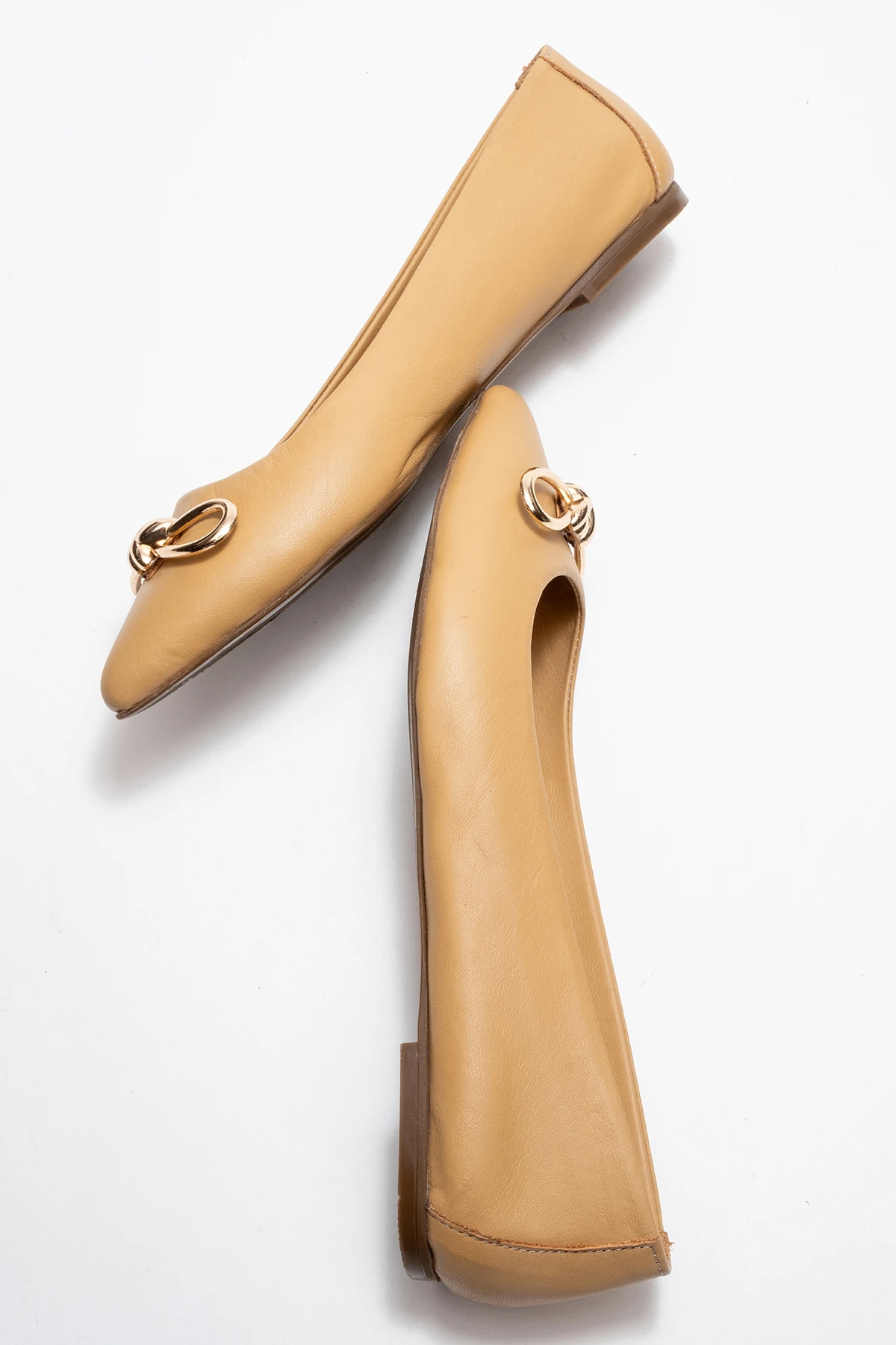 Veibola Kadın Deri Babet Karamel