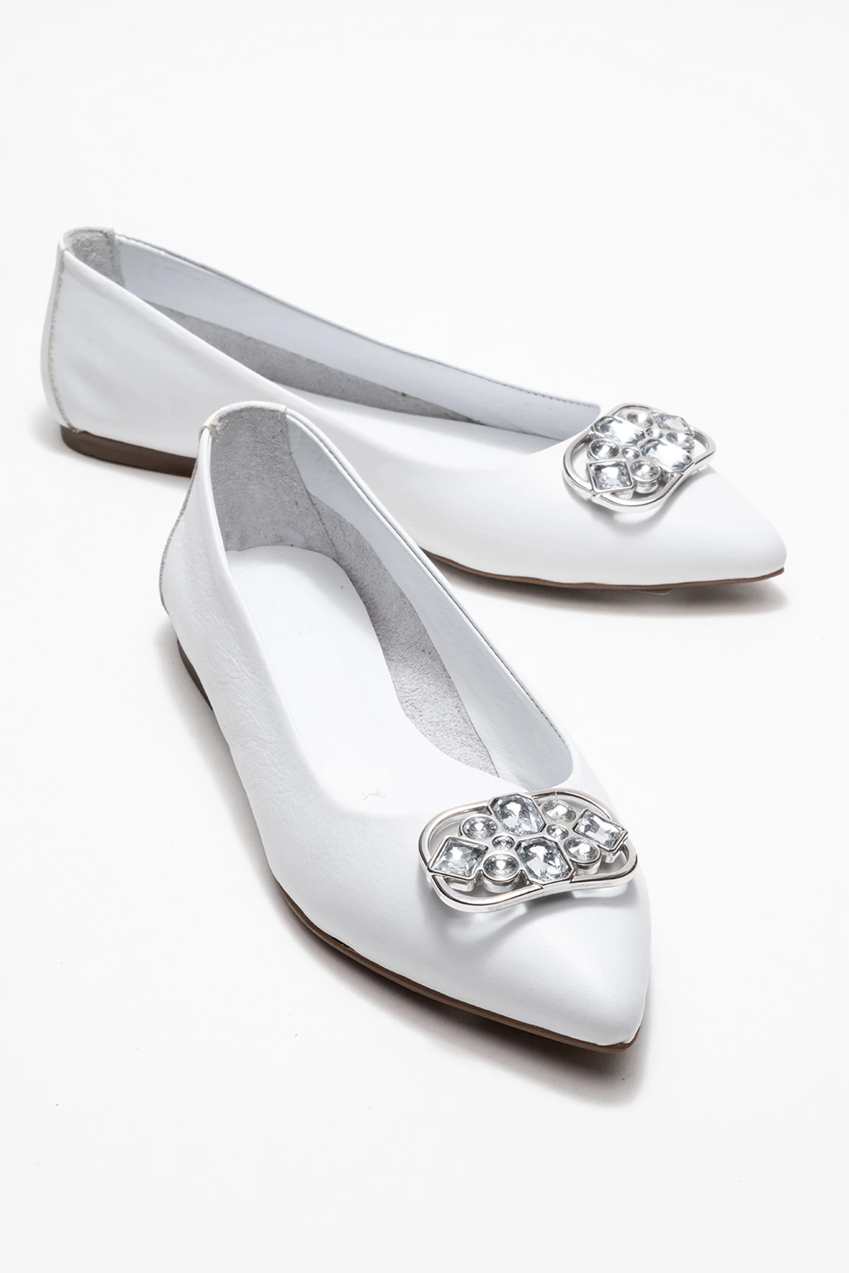 Aaron Kadın Deri Babet Beyaz