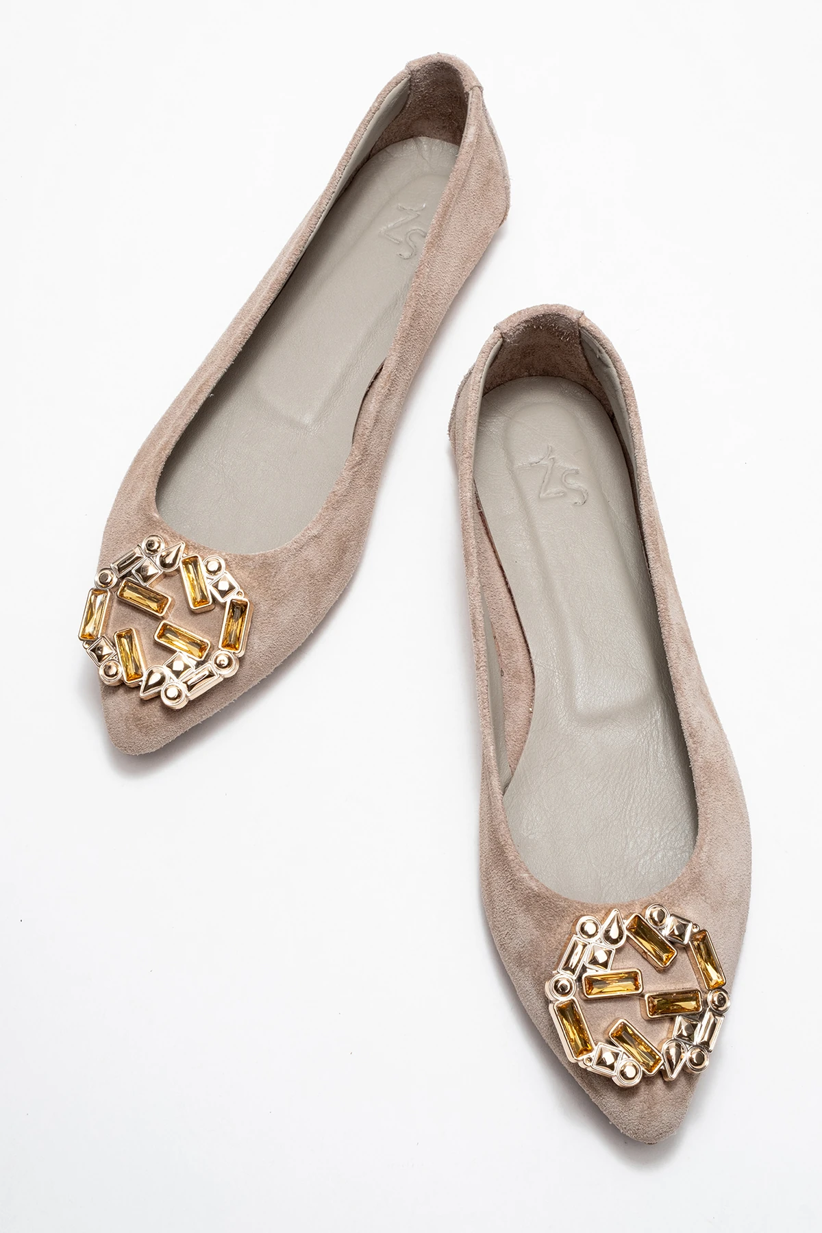 Torselel Kadın Deri Babet Vizon Süet