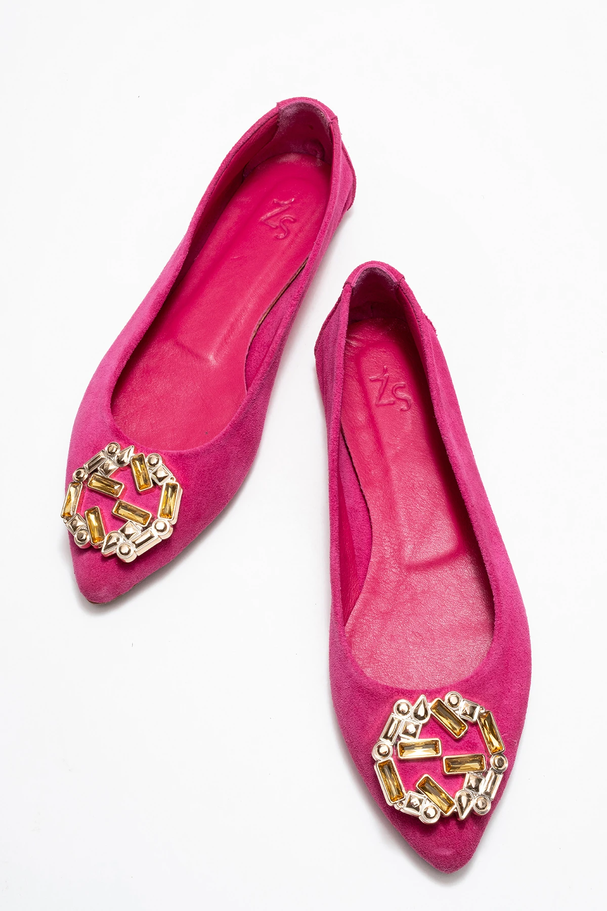 Torselel Kadın Deri Babet Fuşya Süet