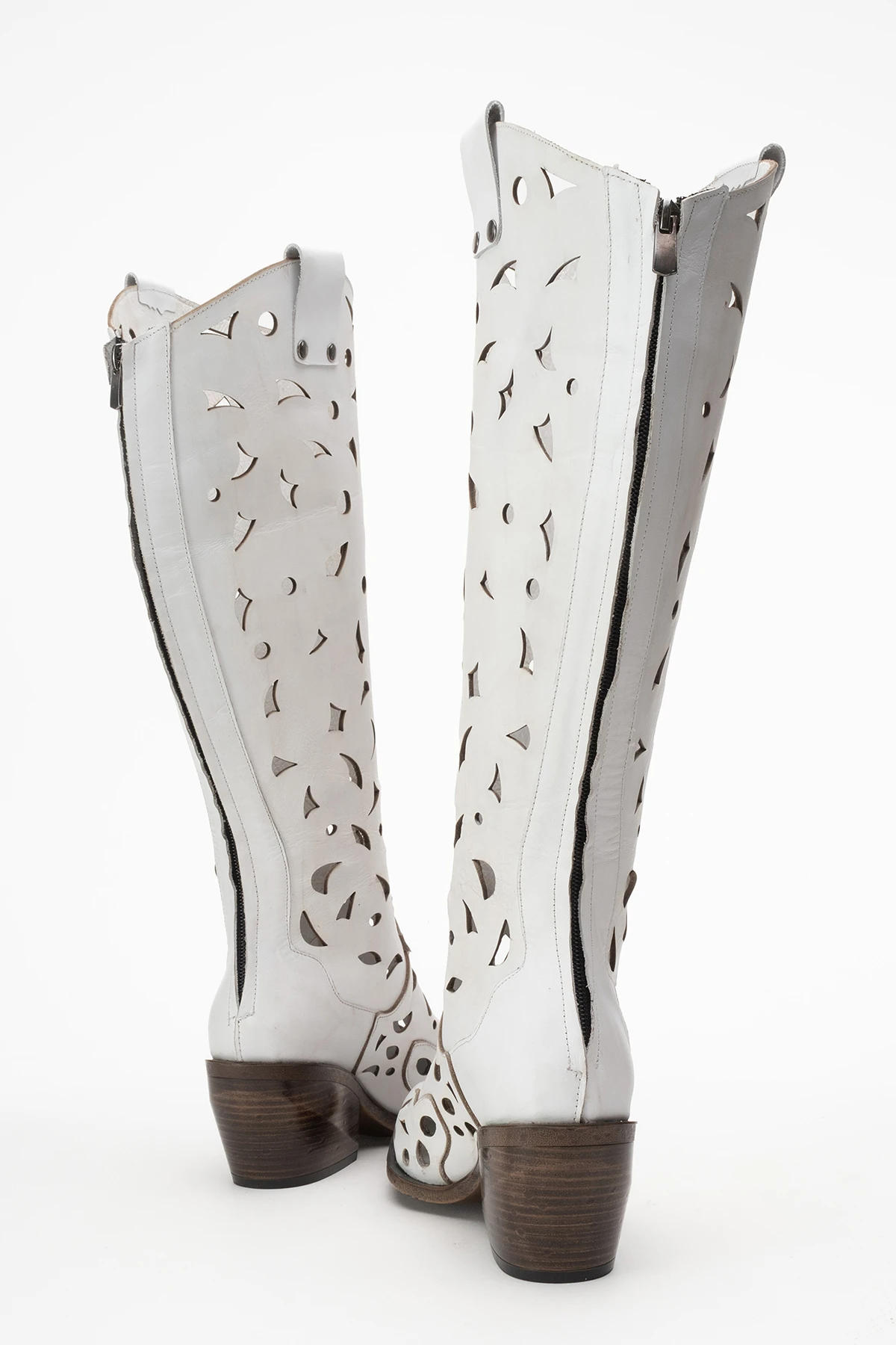 Harcy Kadın Hakiki Deri Beyaz Western Bot