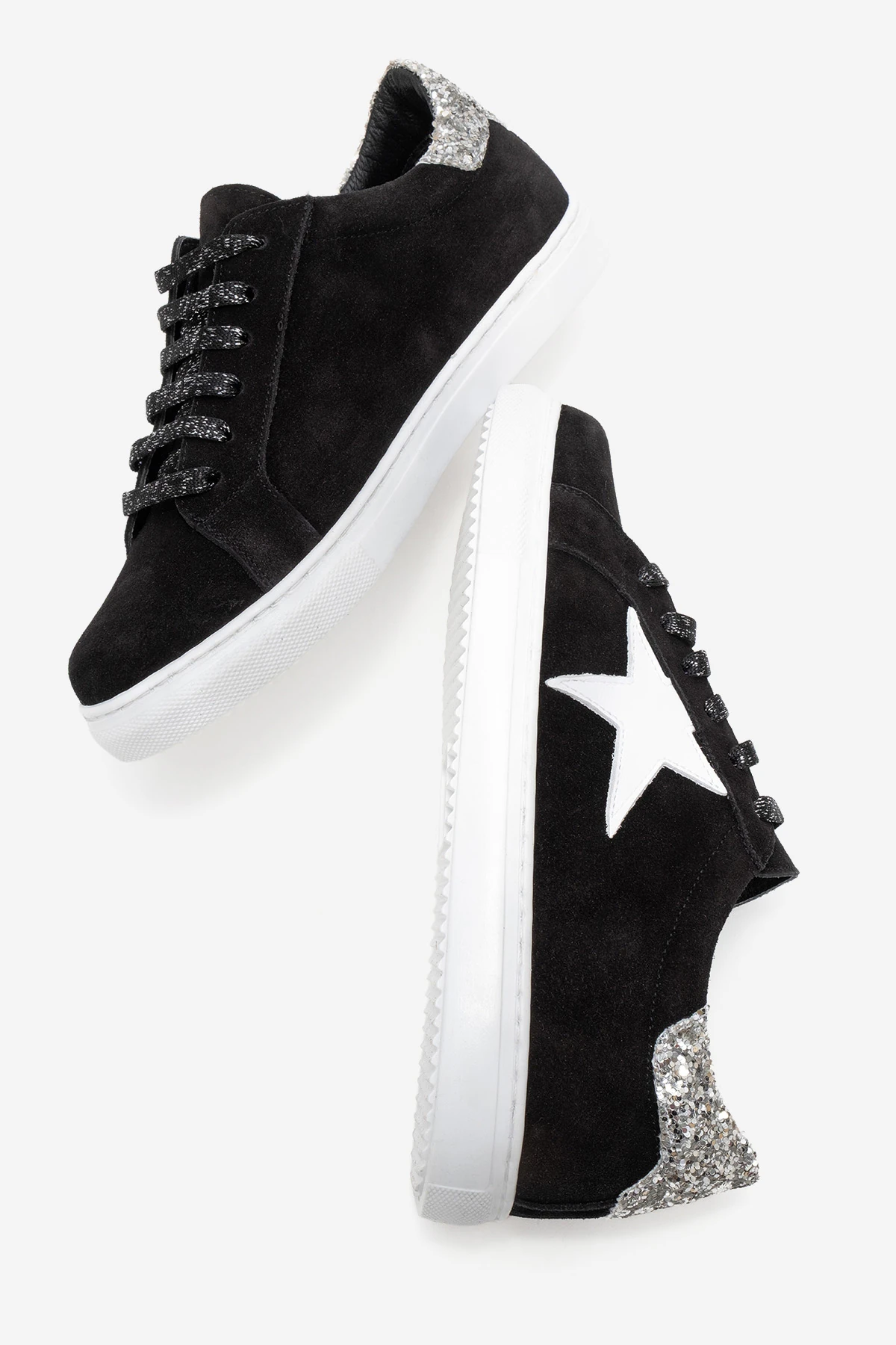 Brendon Kadın Spor Ayakkabı Siyah-Siyahsüet-Cam-Kırığı