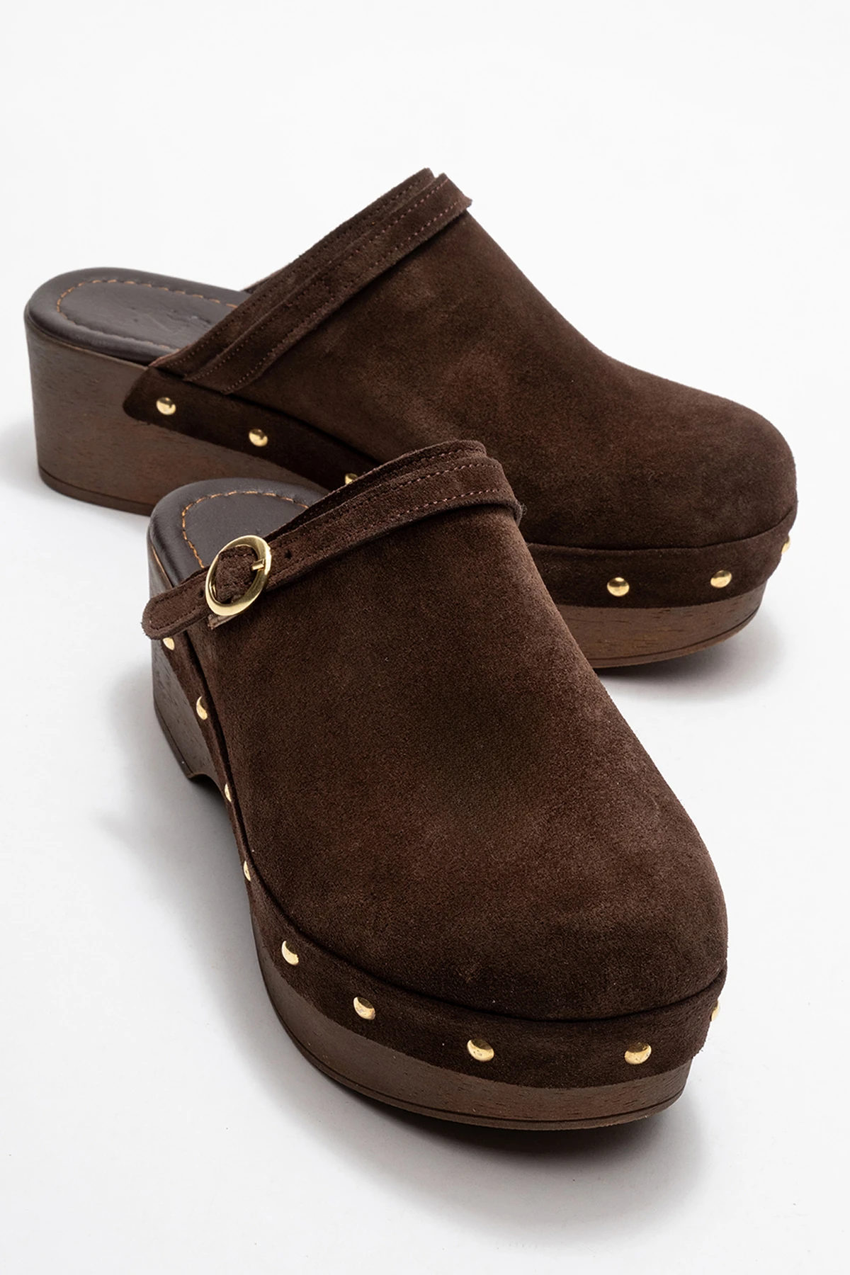 Beloni Kadın Deri Takunya Terlik Kahve Süet