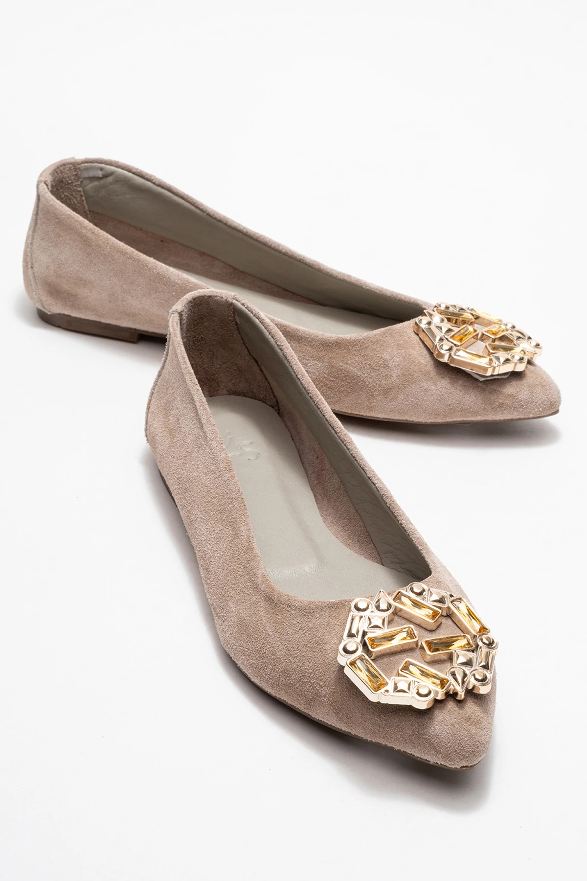 Torselel Kadın Deri Babet Vizon Süet