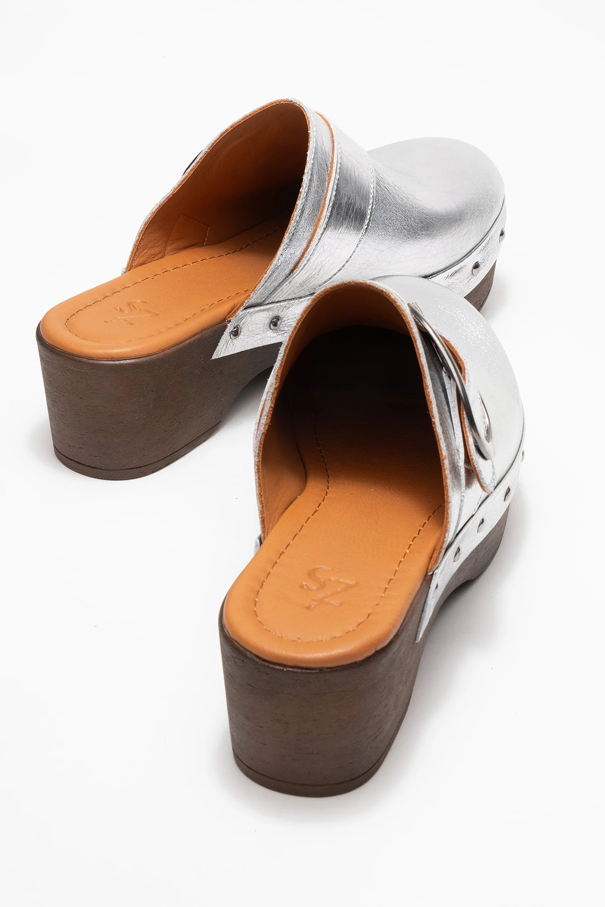 Sylive Kadın Deri Takunya Terlik Lame