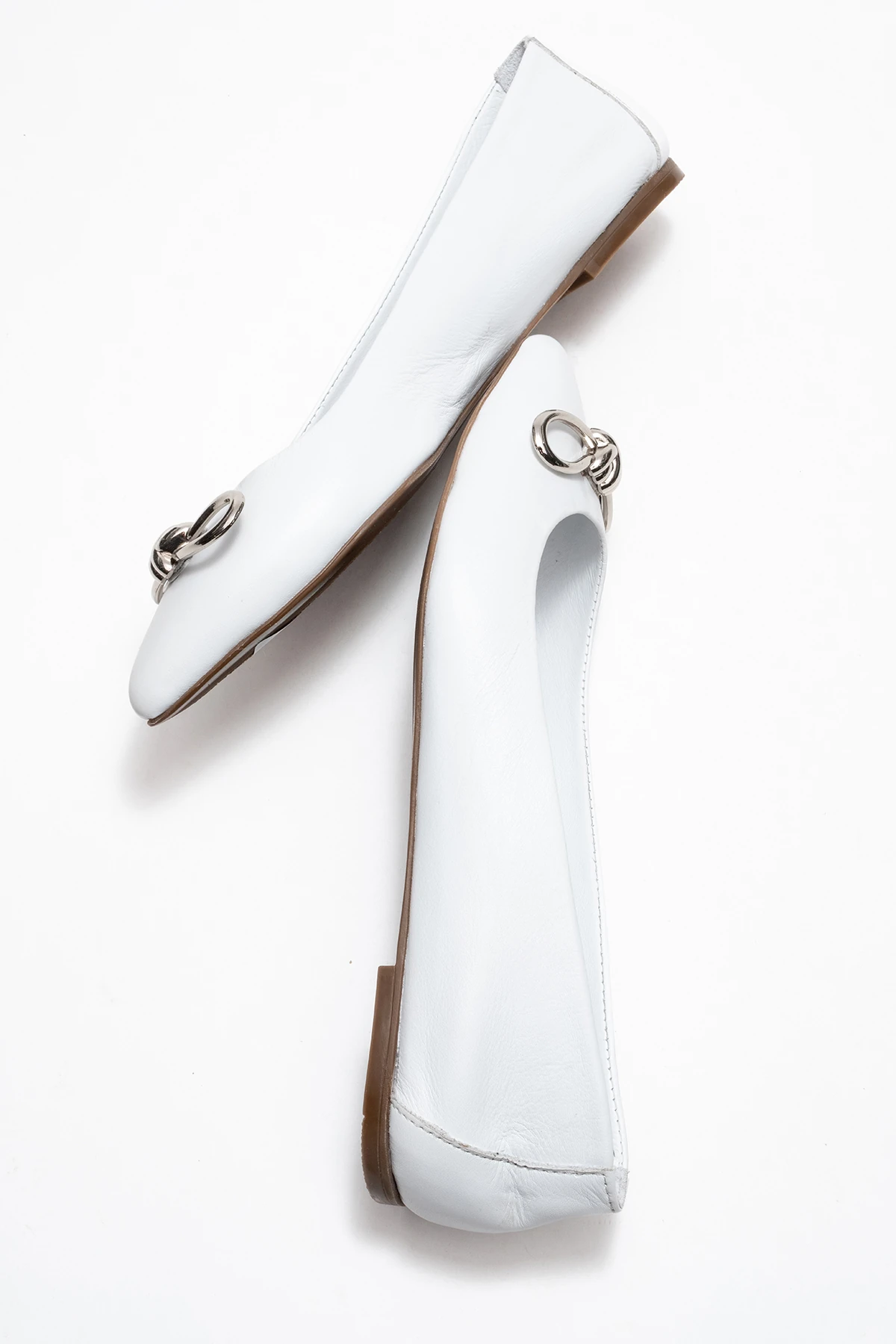 Veibola Kadın Deri Babet Beyaz