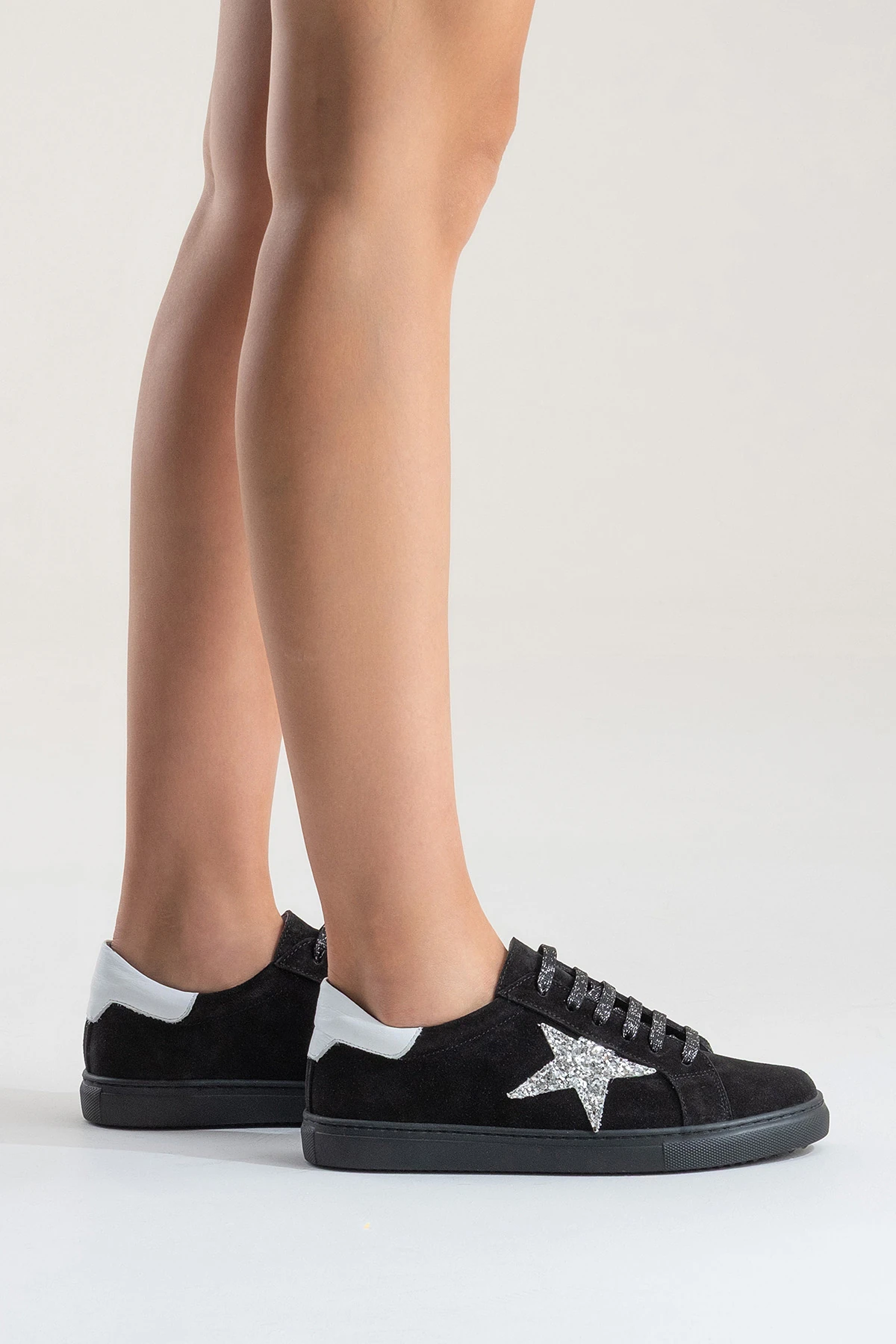 Brendon Kadın Spor Ayakkabı Siyah-Siyahsüet-Beyaz