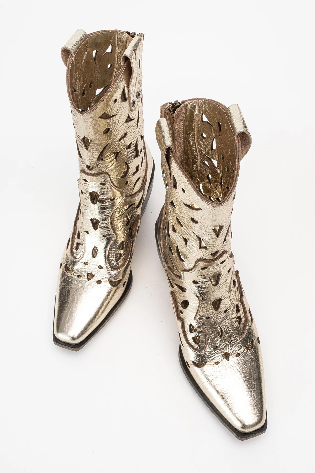 Heydelin Kadın Hakiki Deri Dore  Western Bot