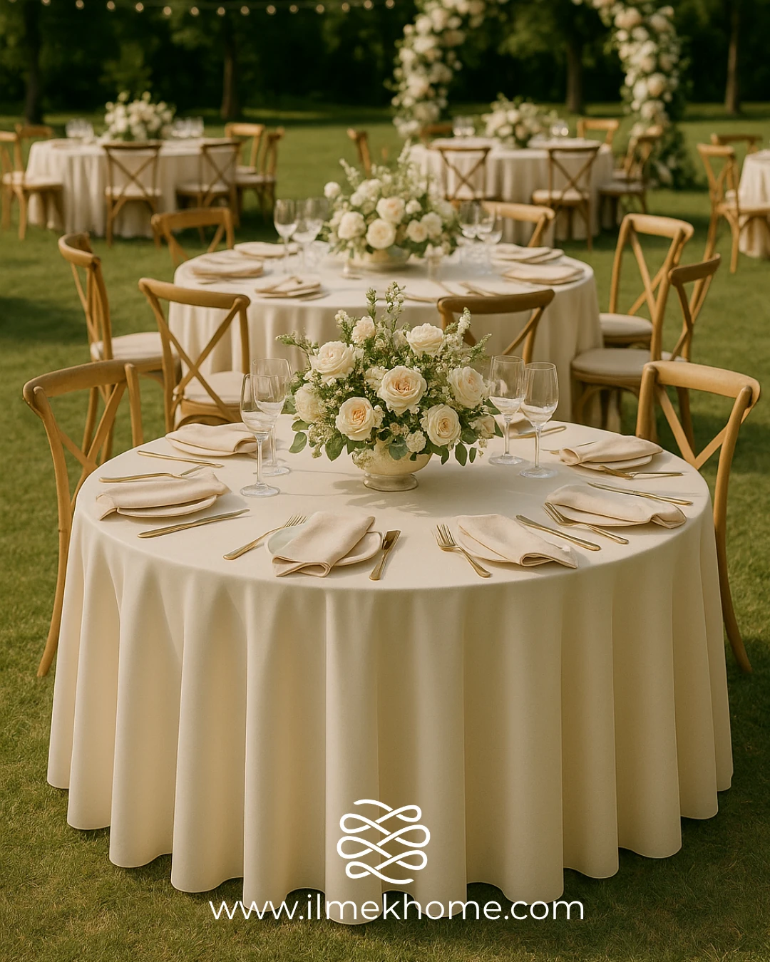 Krem 320cm Masa Örtüsü / Jarse Kumaş
