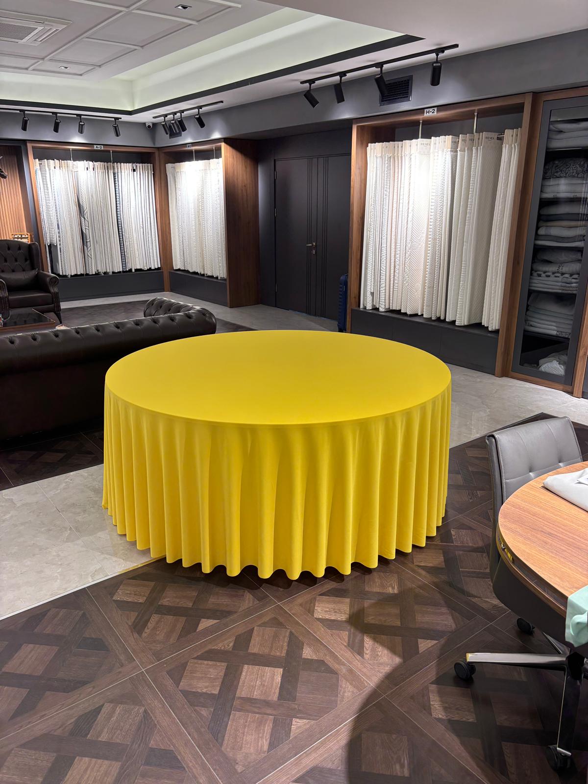 Limon Rengi 320cm Masa Örtüsü / Jarse Kumaş