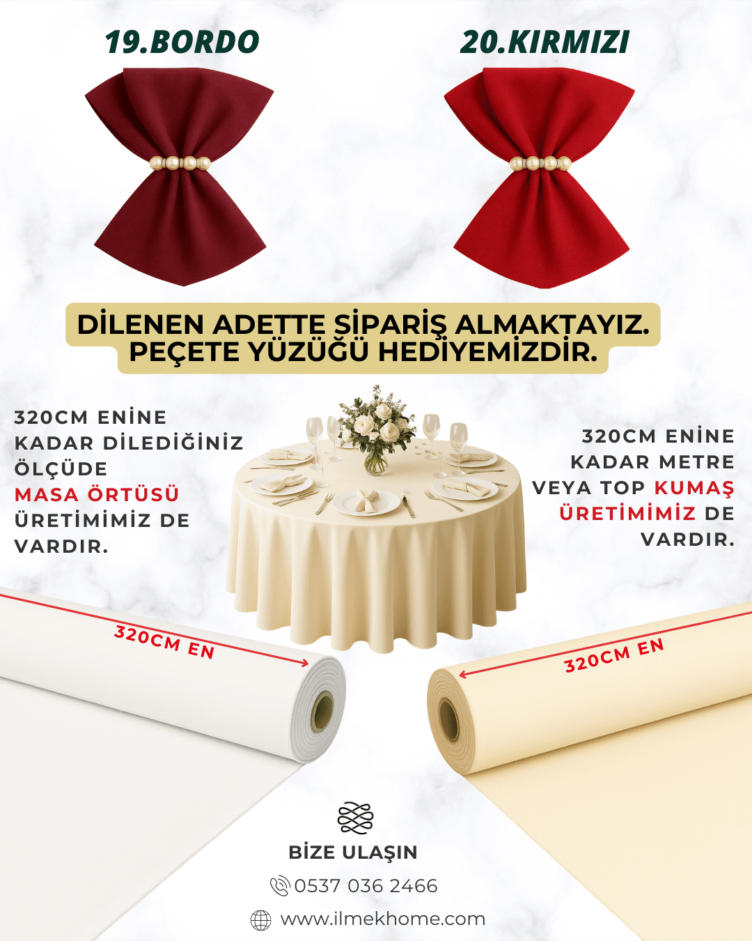 Siyah 45x45cm Kumaş Peçete (Halka Hediyeli)