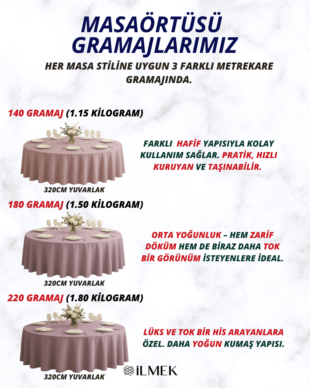 Haki 320cm Masa Örtüsü / Jarse Kumaş