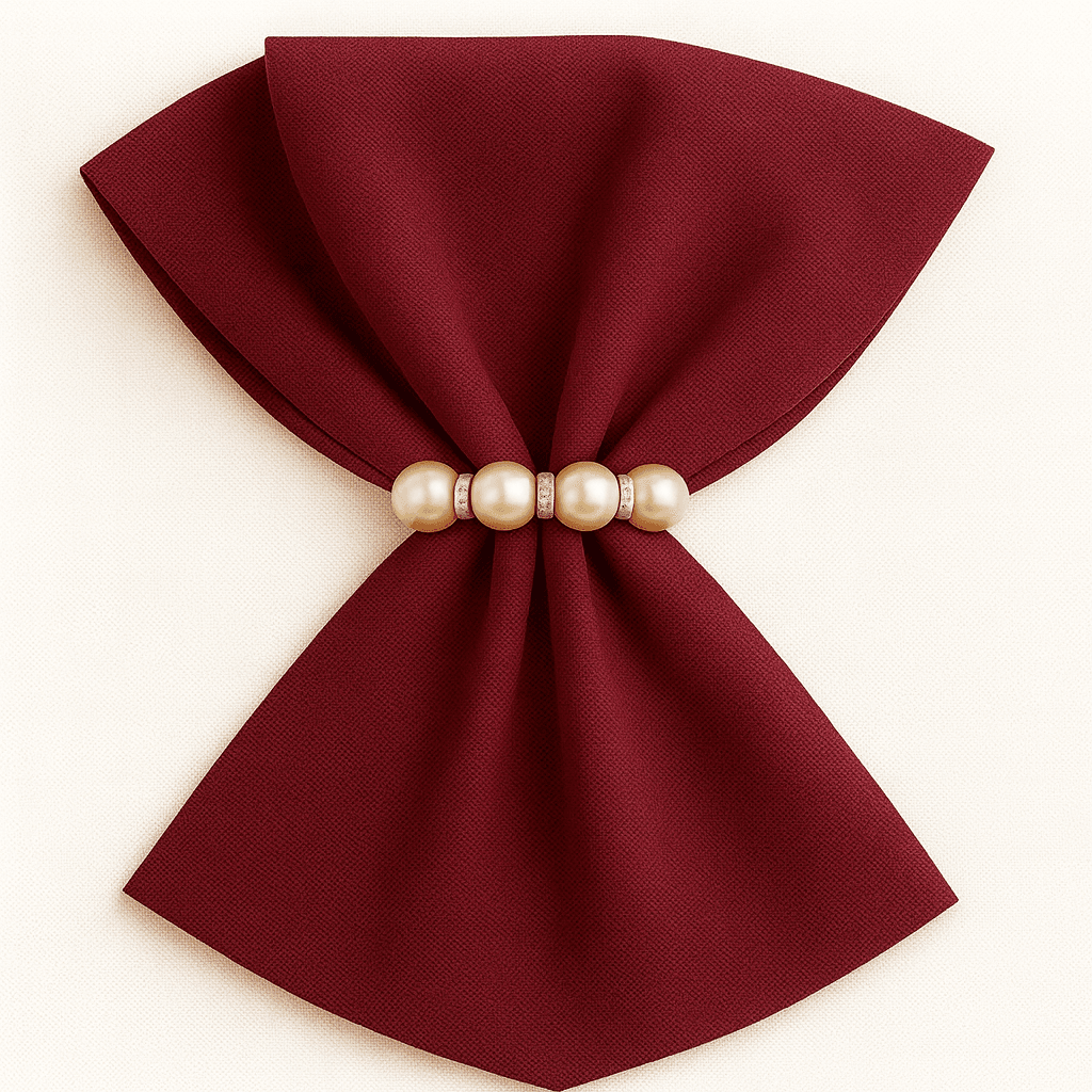 Bordo 45x45cm Kumaş Peçete (Halka Hediyeli)