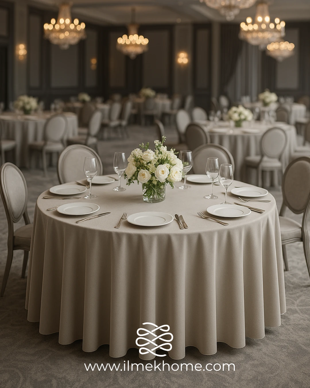 Taş Rengi 320cm Masa Örtüsü / Jarse Kumaş