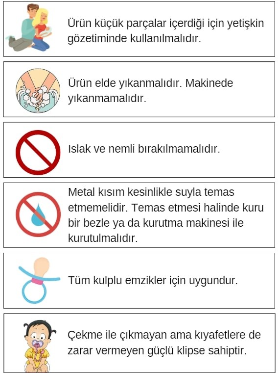 Pamuk Kumaşlı Emzik Zinciri – Somon