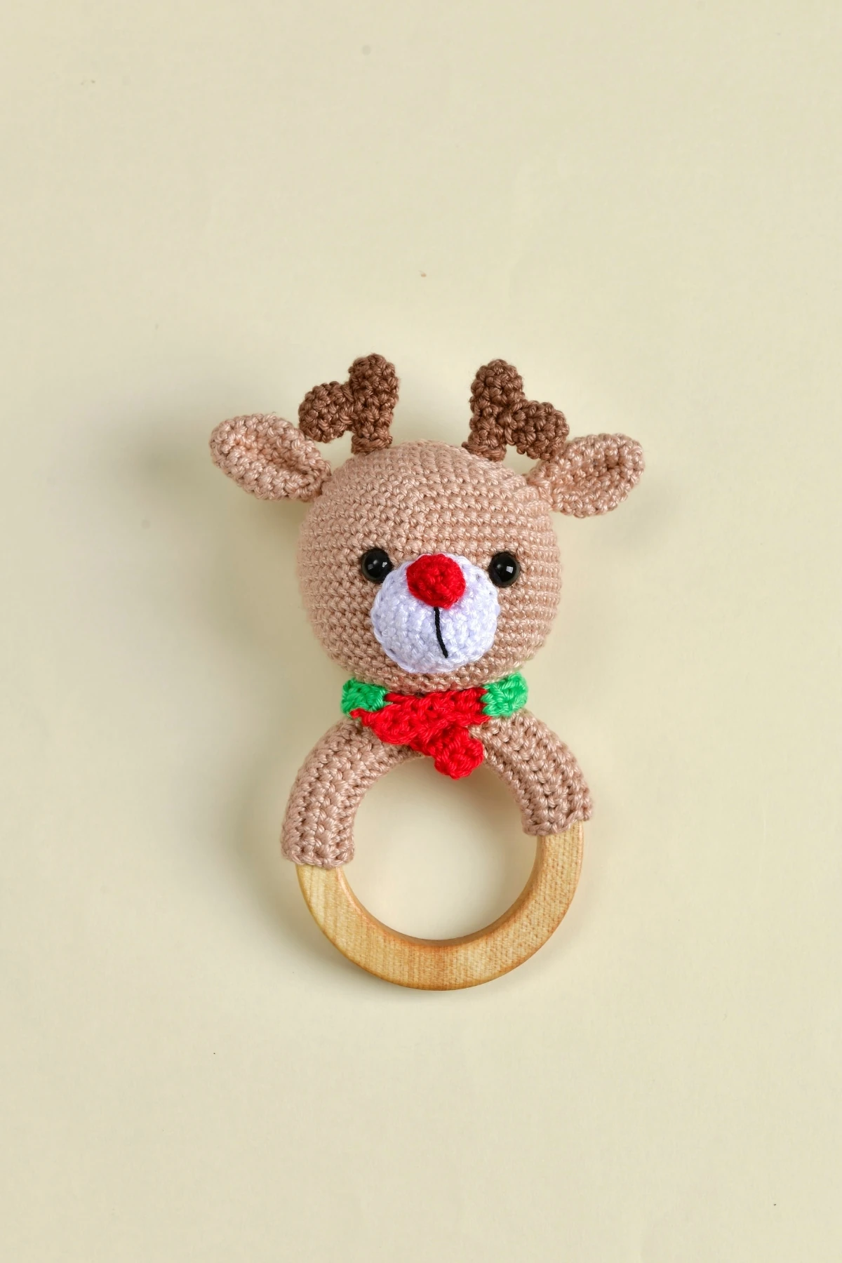 Amigurumi Oyuncak - Geyik Diş Kaşıyıcı Çıngırak