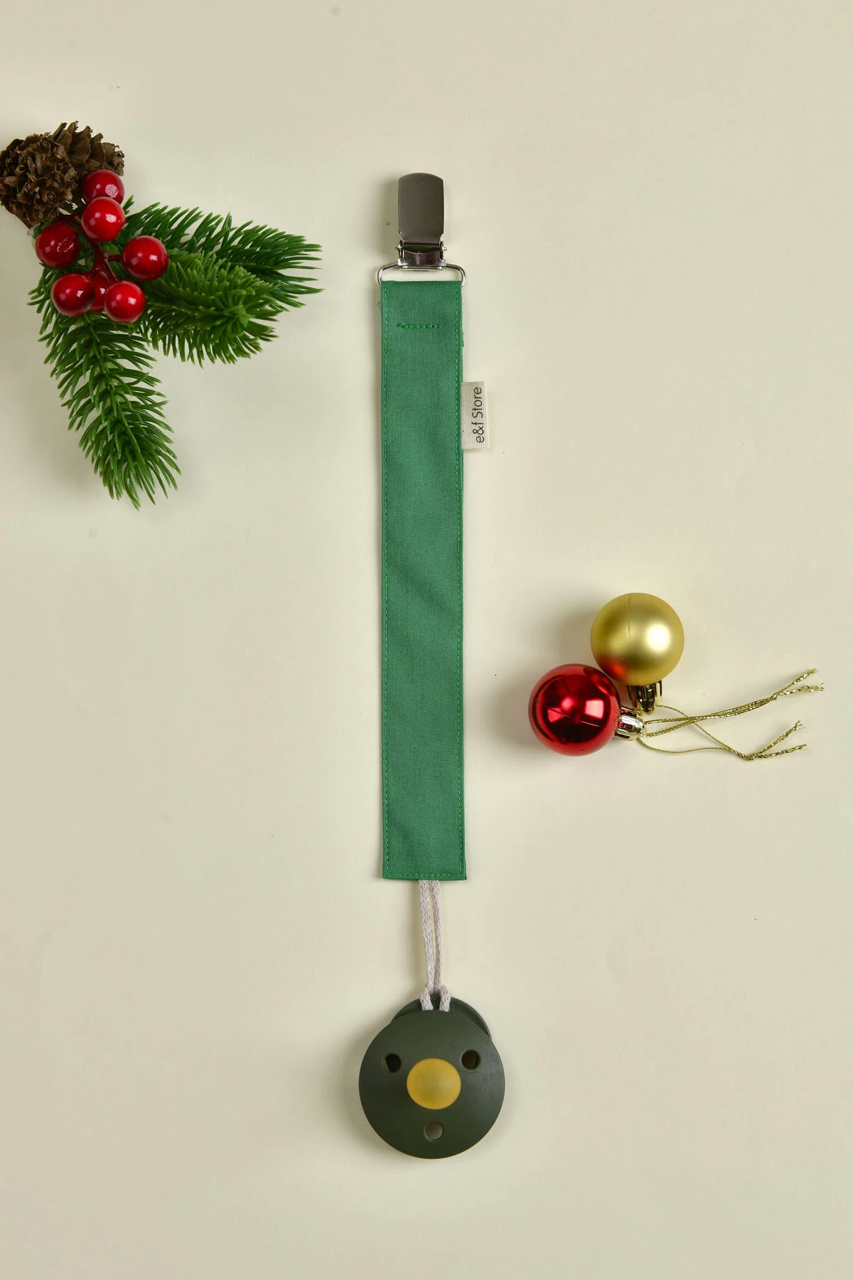 Pamuk Kumaşlı Emzik Zinciri – Yeşil