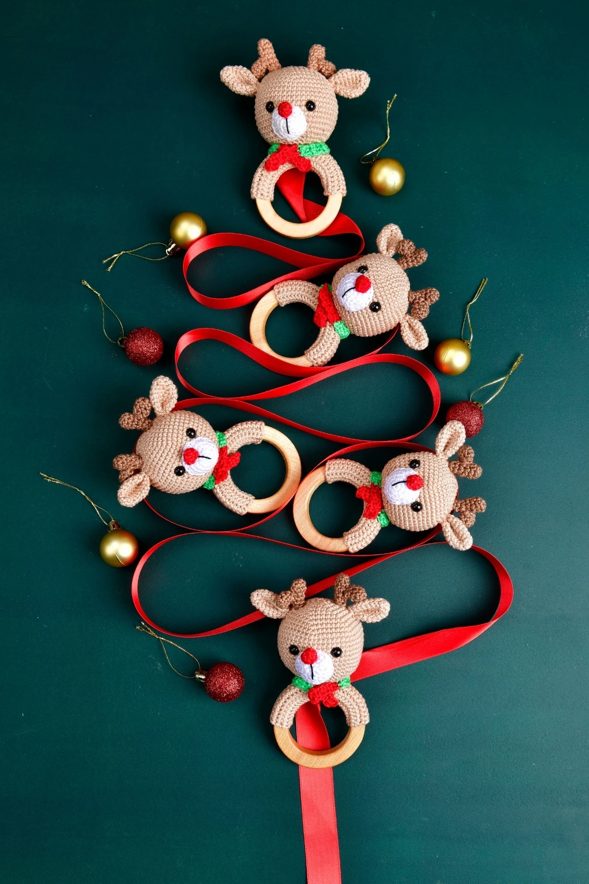 Amigurumi Oyuncak - Geyik Diş Kaşıyıcı Çıngırak