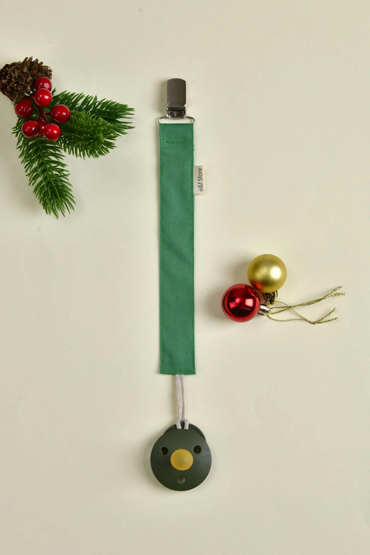 3'lü Emzik Askısı Seti - Yılbaşı Özel - Yeşil - Kırmızı - Beyaz