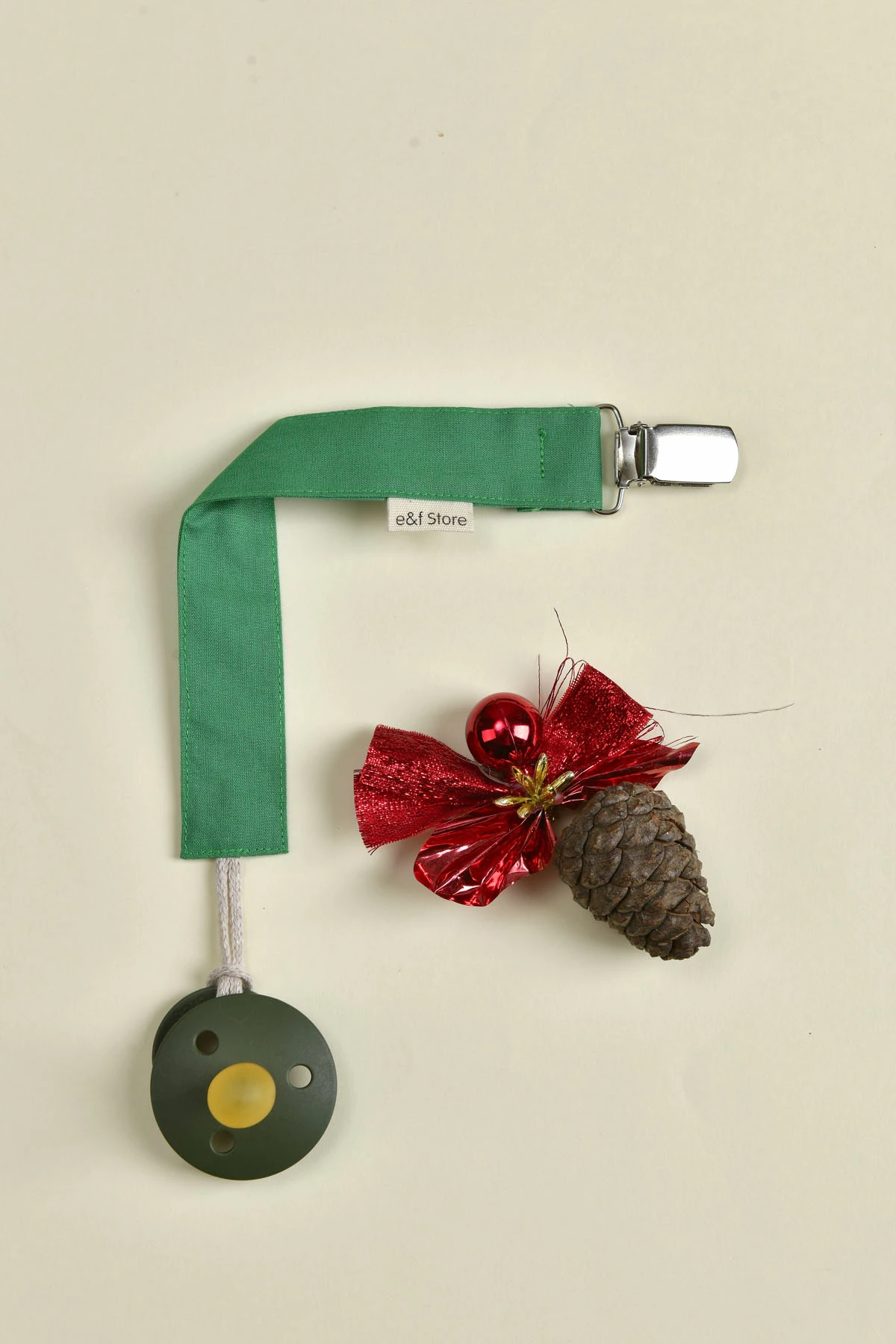 Pamuk Kumaşlı Emzik Zinciri – Yeşil