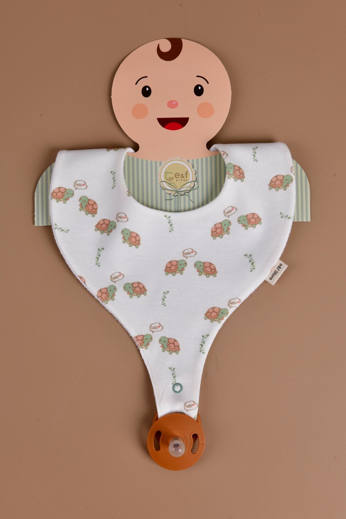 Erkek Bebek 3'lü Sıvı Geçirmez Emzik Tutucu Mama Önlüğü