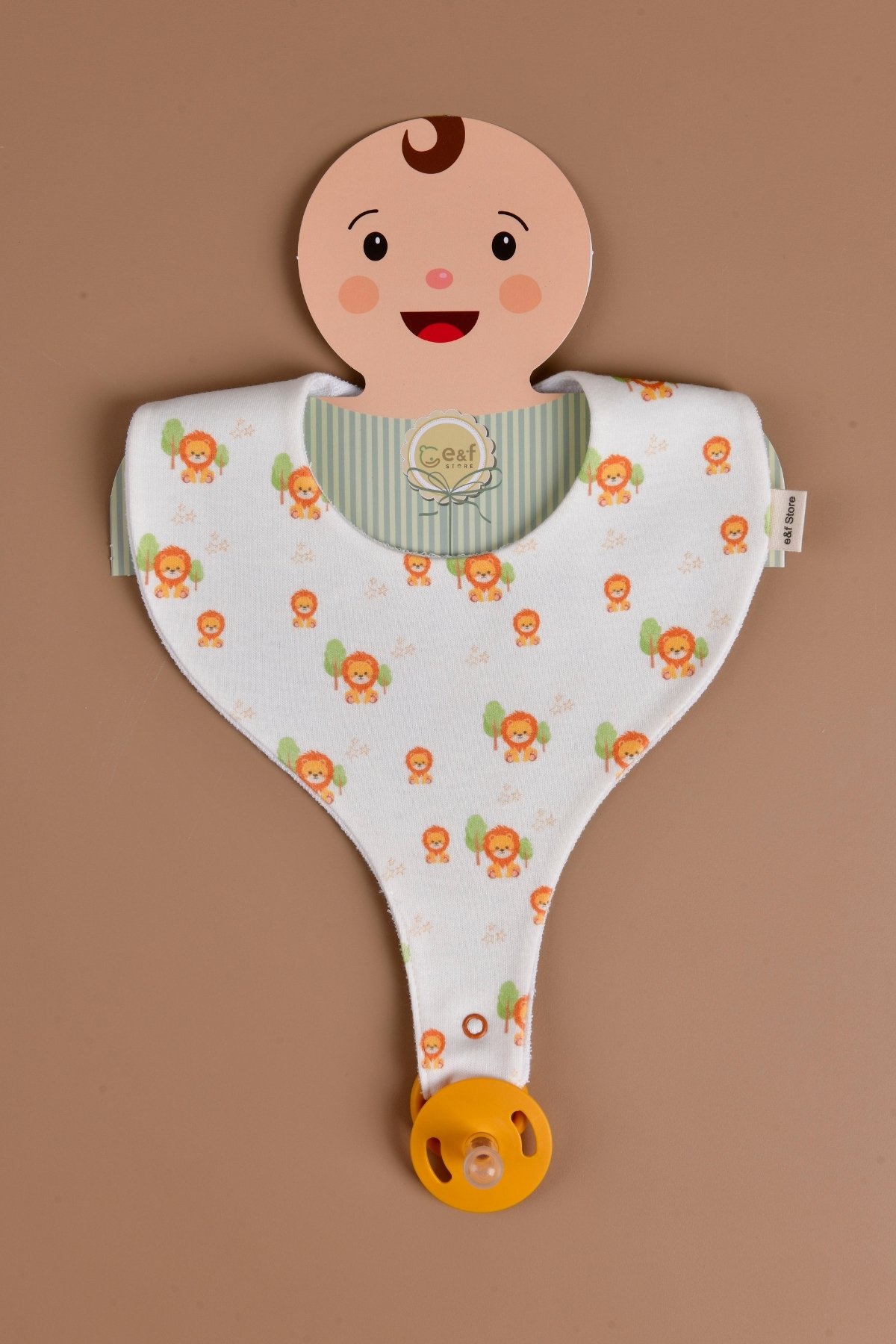 Erkek Bebek 3'lü Sıvı Geçirmez Emzik Tutucu Mama Önlüğü