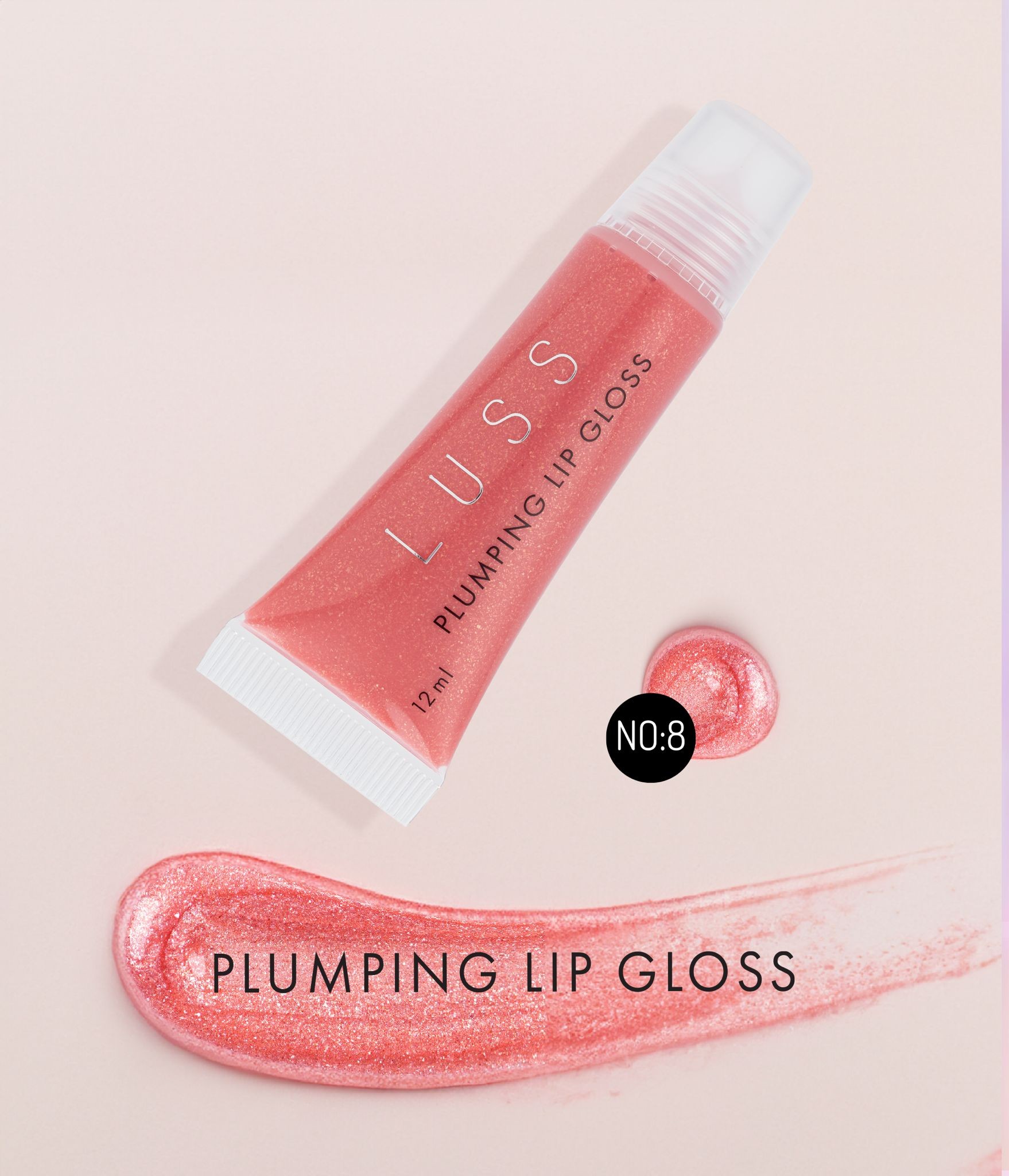 LUSS LIP GLOSS No: 8 Plumping Effect Soft Pink