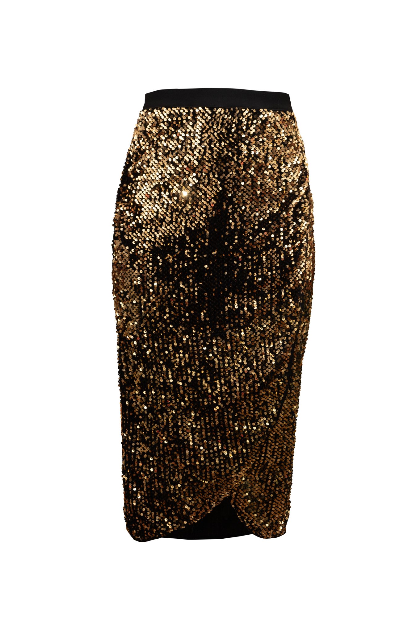 Gold Sequin Skirt - Altın rengi mini