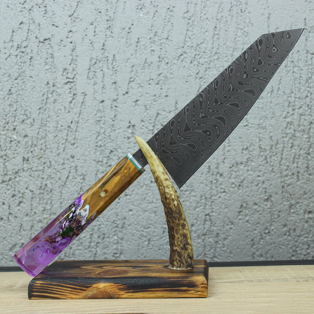 Damascus Kiritsuke Şef Bıçağı 33 cm - Mor