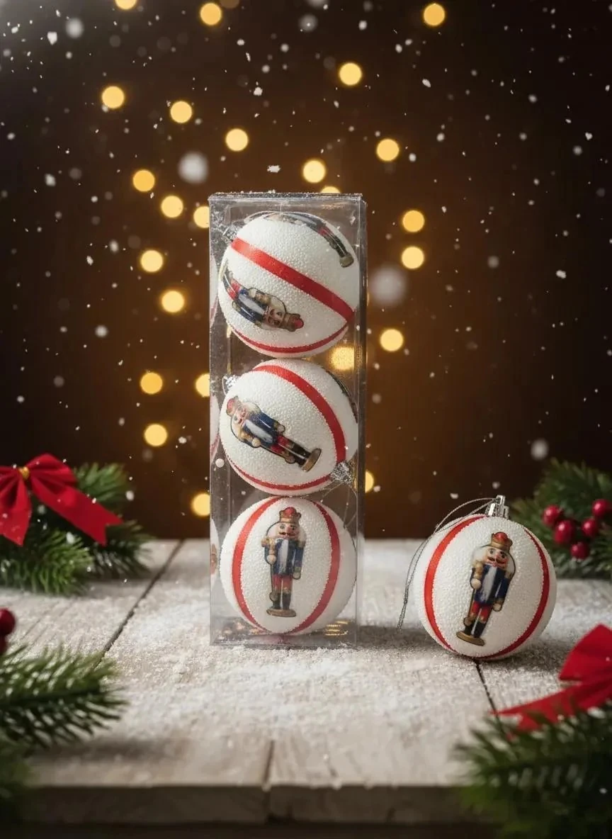 3'lü Kurşun Asker Figürlü Kumaş Yılbaşı Ağacı Süsü Seti 8 cm