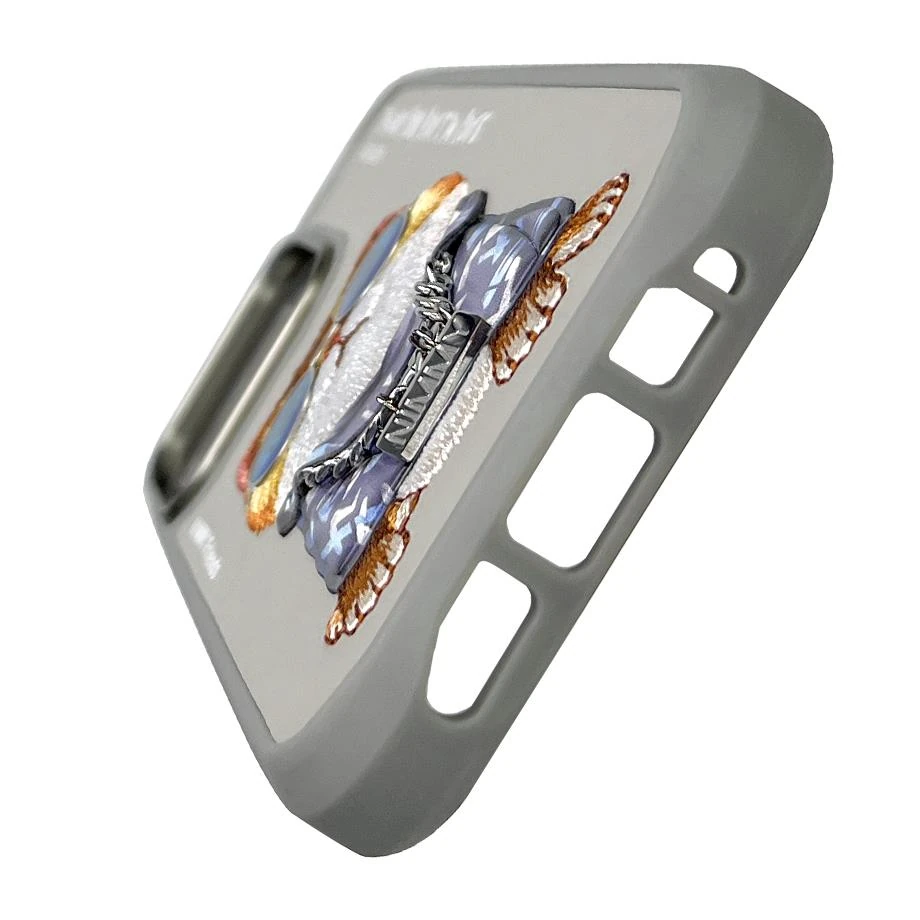 NIMMY iPhone 16 Pro Max Uyumlu 3D Gözlük Zincir Little Kedi Nakış İşlemeli Kabartmalı Cool Glasses Kılıf