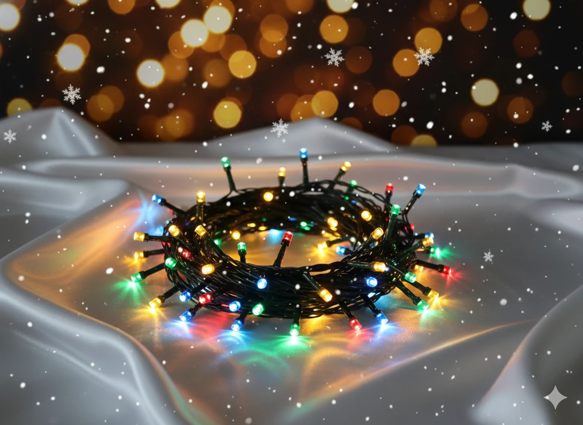 10M Renkli Yılbaşı Ağacı Işığı – Dekoratif LED Süsleme (Pilli)